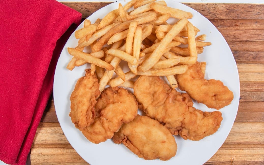Chicken Tender (5pc) & Fries.