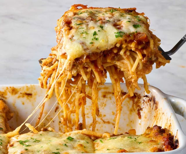 Baked Spaghetti A La Desantis Pasta.